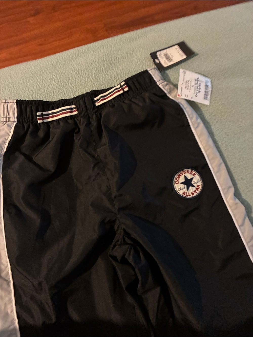 Converse Black Joggers with White Side Panels and Patch
